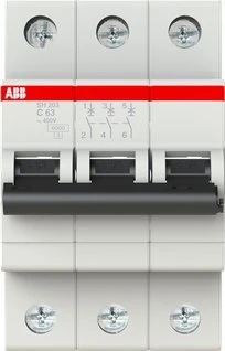 Automatinis jungiklis ABB SH203, 3P, C, 63A, 6kA