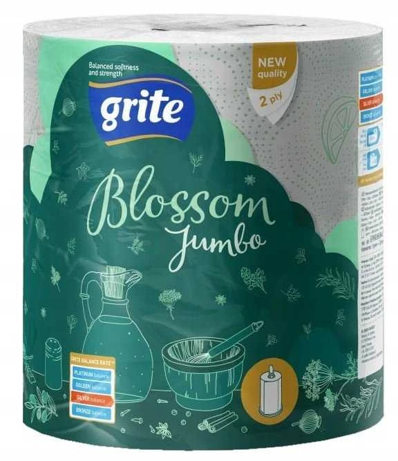 Popierinis rankšluostis Grite Blossom XL, 2 sl.
