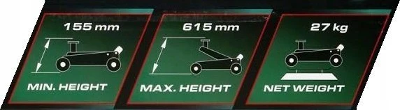 Sourcing ROCKFORCE DŹWIGNIK ''ŻABA'' 2,5T 155-615mm Aukštas