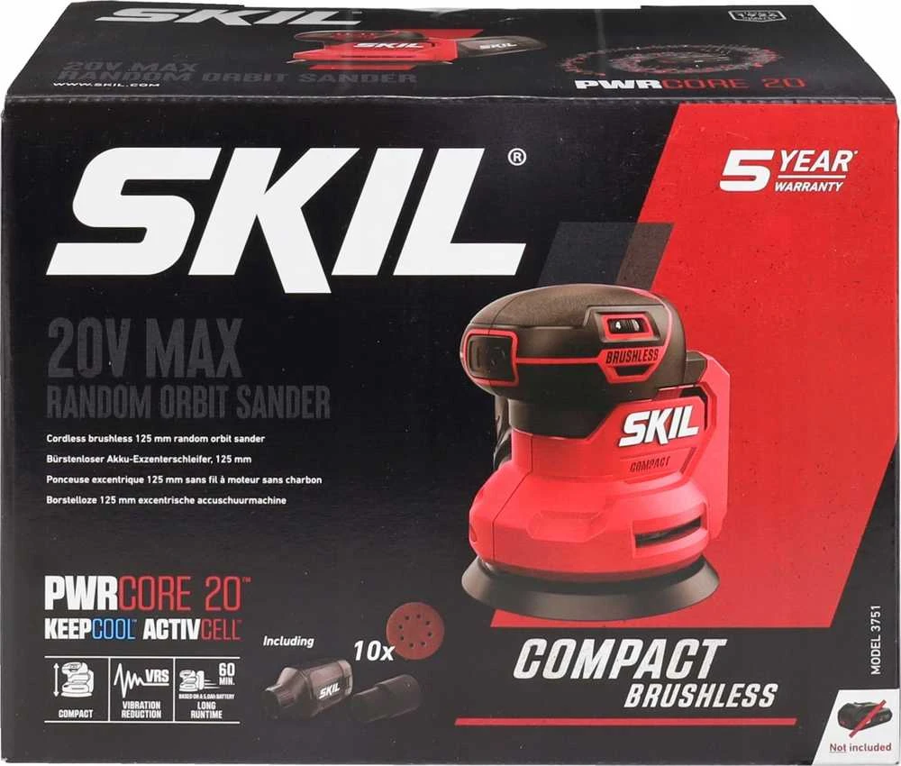 Skil Red Skil_Red Akumuliatorinis ekscentrinis šlifuoklis Skil 3751CA, 20 V