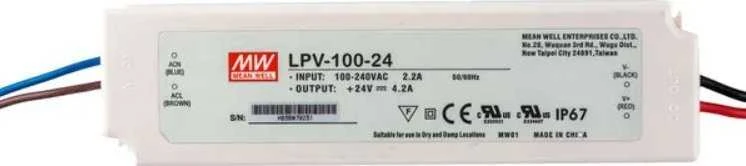 100W LED Maitinimo šaltinis Mean Well 24V IP67