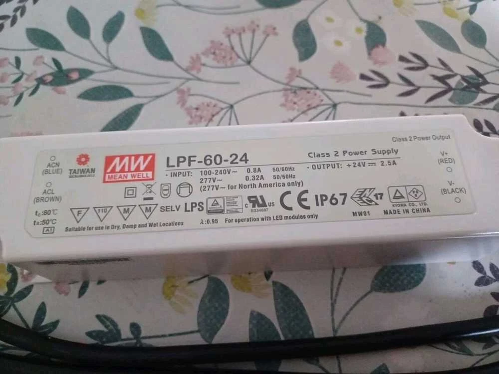 Mean_Well 60W LED Maitinimo šaltinis Mean Well 24V IP67