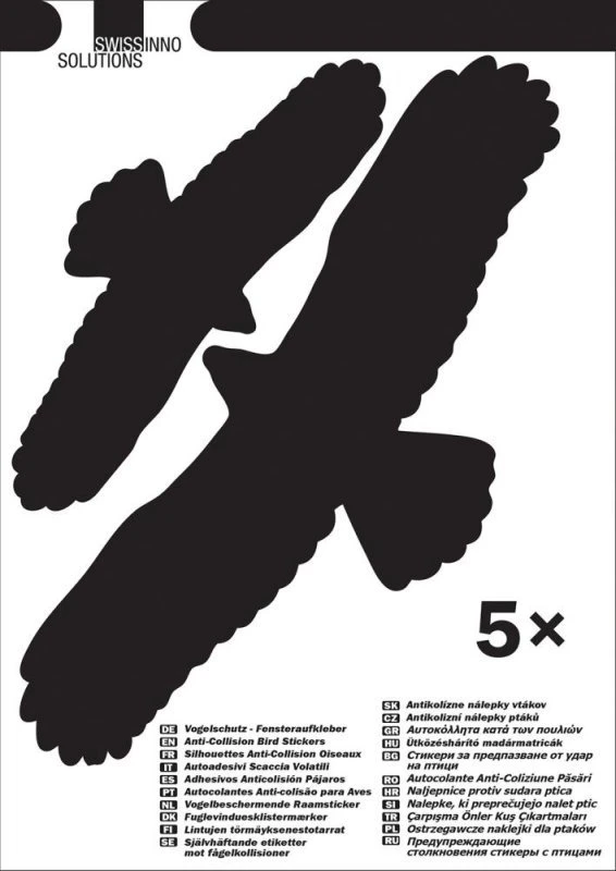 Sourcing Swissinno Bird window sticker (5 pcs of bird collision prevention stickers)