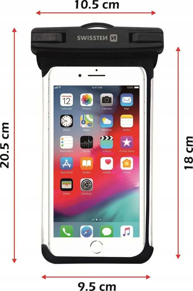 Dėklas Sourcing Swissten Atsparus vandeniui Phone Case IPX8 Juodas