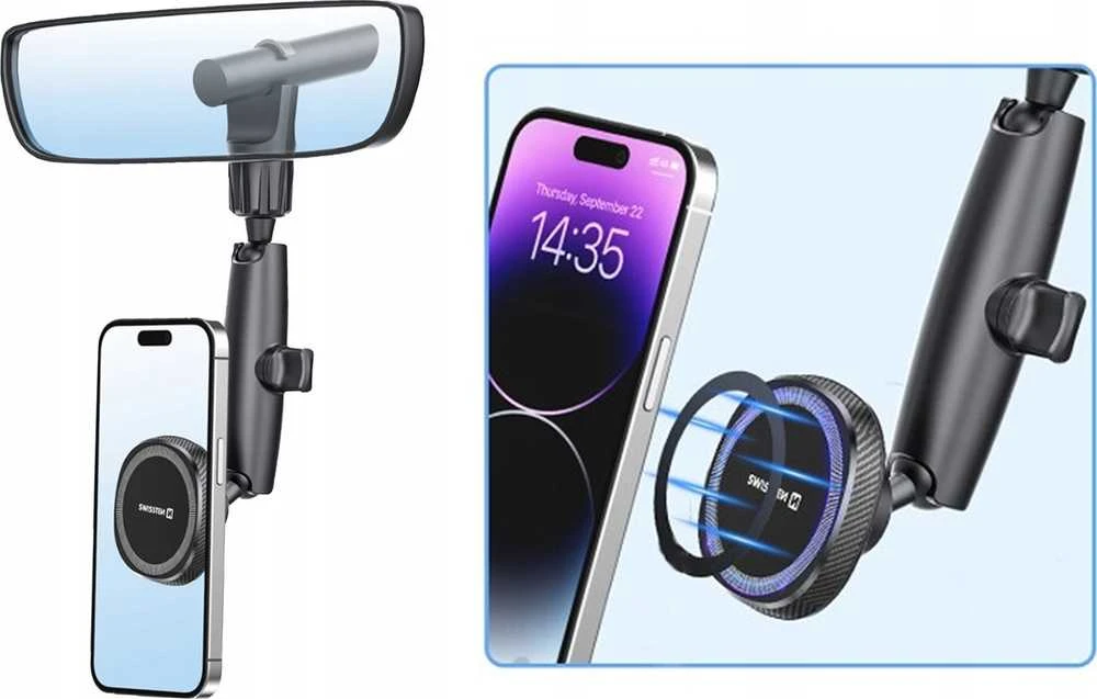 Swissten magnetinis automobilio veidrodžio laikiklis