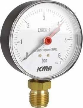Termomanometras ICMA 1/2", 6 BAR, 0 - 120°C