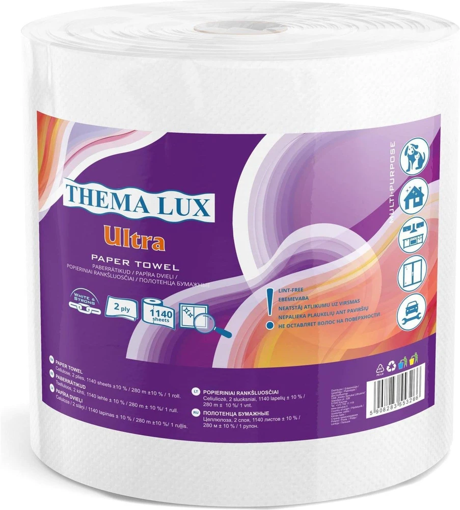 Sourcing Tiekiami popieriniai rankšluosčiai THEMA LUX280M 2PL