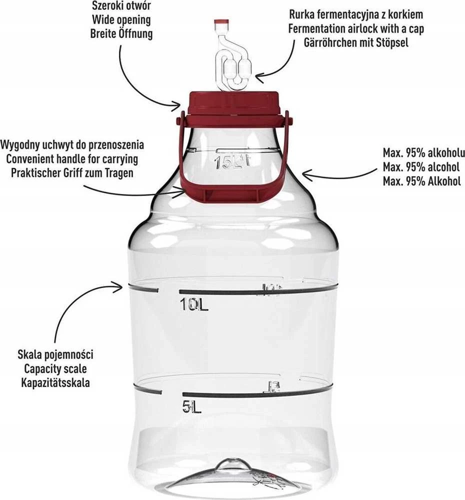 Browin TALPA FERMENTACIJAI PLASTIKINĖ 15L