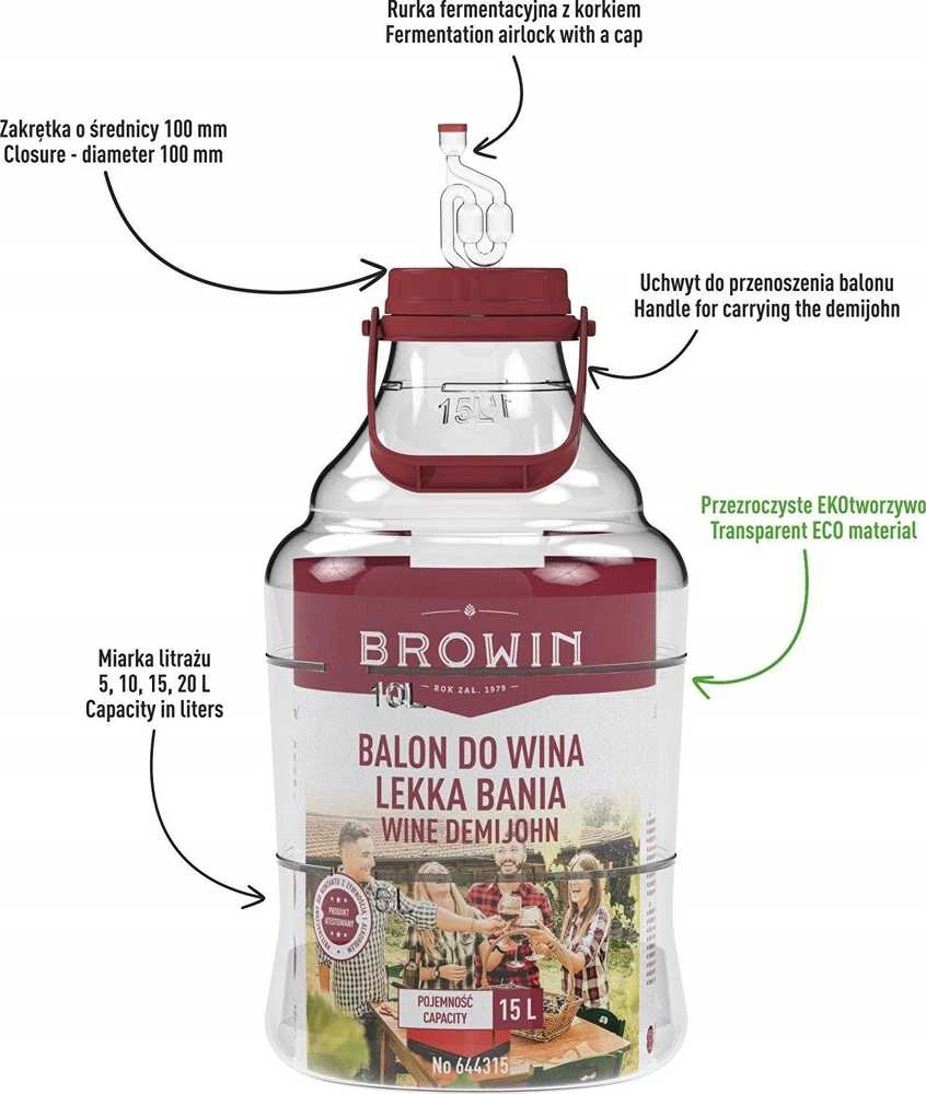 Browin TALPA FERMENTACIJAI PLASTIKINĖ 15L
