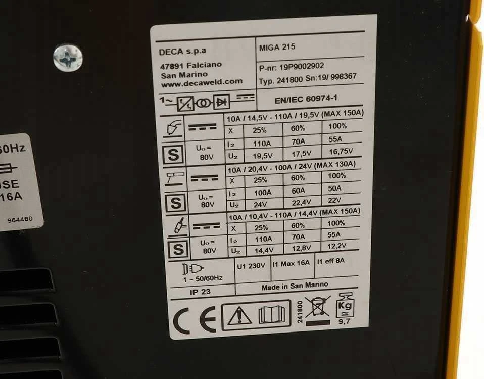 Suvirinimo aparatas Deca MIGA 215, 2.5kW