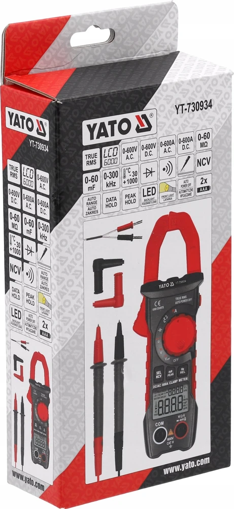 Sourcing Toya Sa Poland Srovės matavimo replės | TRUE RMS AC/DC 10MA - 600A (YT-730934)
