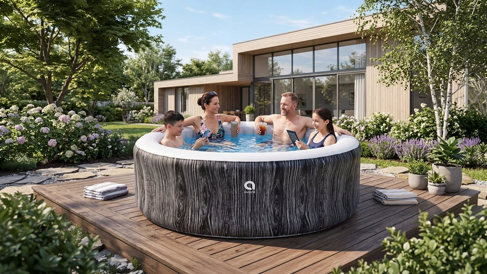 Sodo SPA, pripučiamas baseinas, hidromasažas AVENLI NICE 6 asmenims 204x70