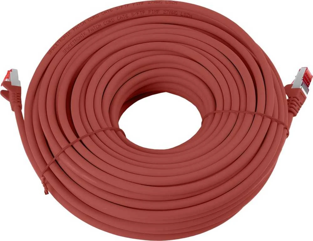 Spacetronik Kabelis RJ45 CAT 6 S / FTP AWG27 LSZH raudonas 15m