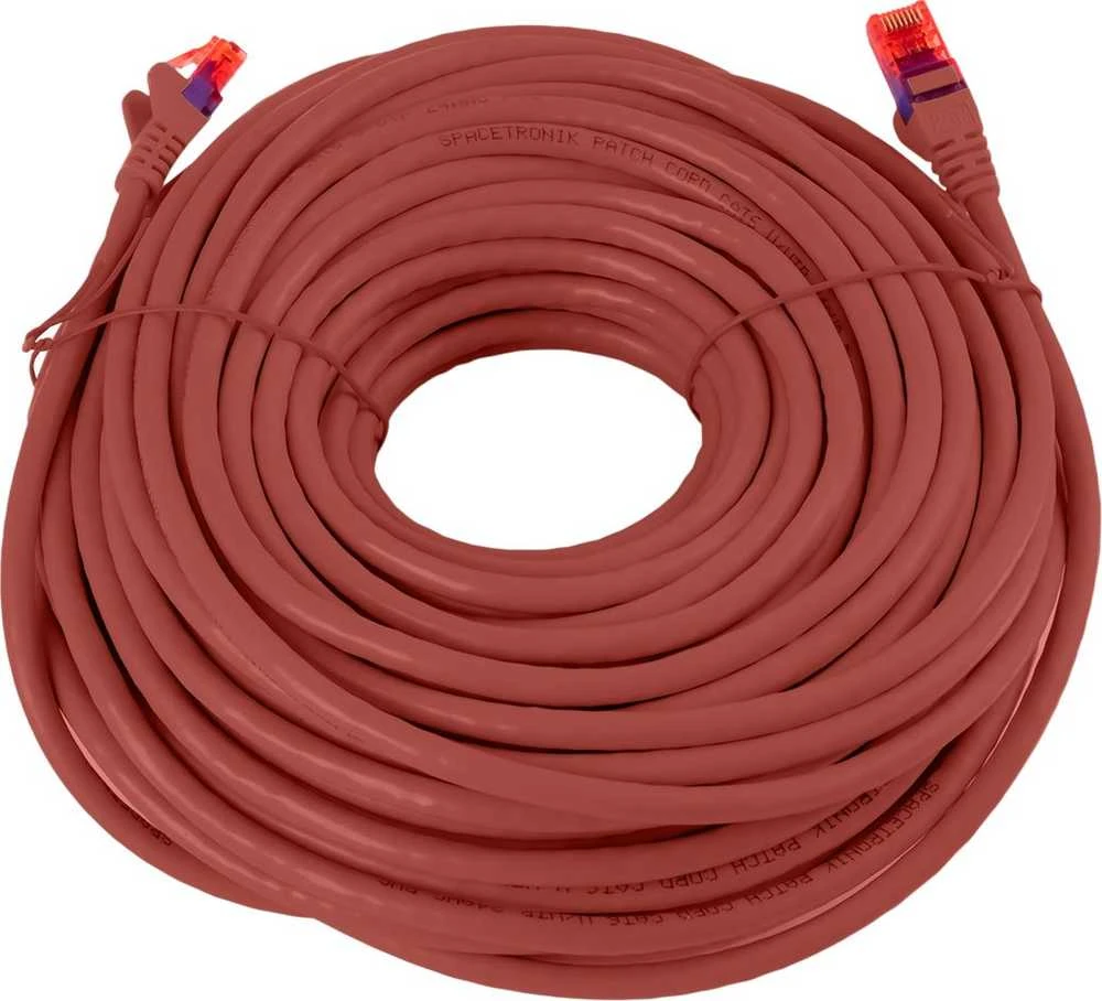 Spacetronik Kabelis RJ45 CAT 6 U/UTP AWG24 raudona 30m