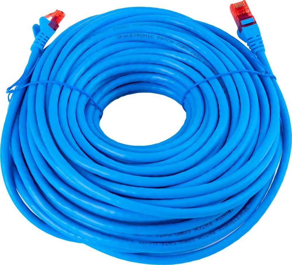 Spacetronik Kabelis RJ45 CAT 6 U/UTP AWG24 mėlyna 30m