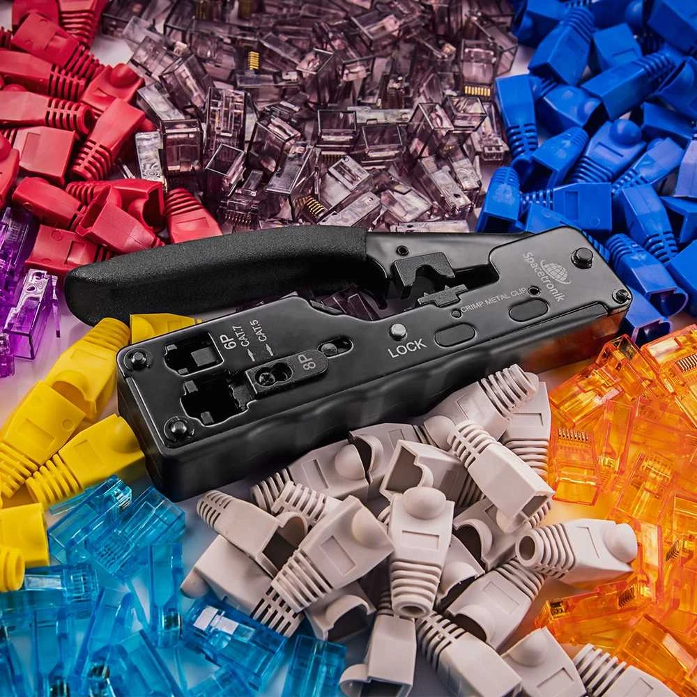 Maršrutizatorius „Spacetronik“ užspaudimo įrankis RJ45 / RJ12 / RJ11 (PT-CT02)