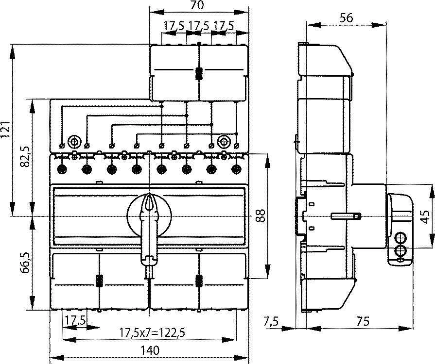 Spamel tinklo generatoriaus jungiklis 80A 4P (PRZK-4080W02)