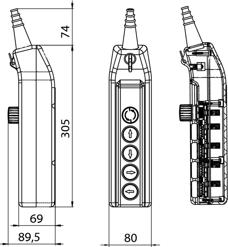 Spamel PKS- 6W01 techninis matmenų brėžinys