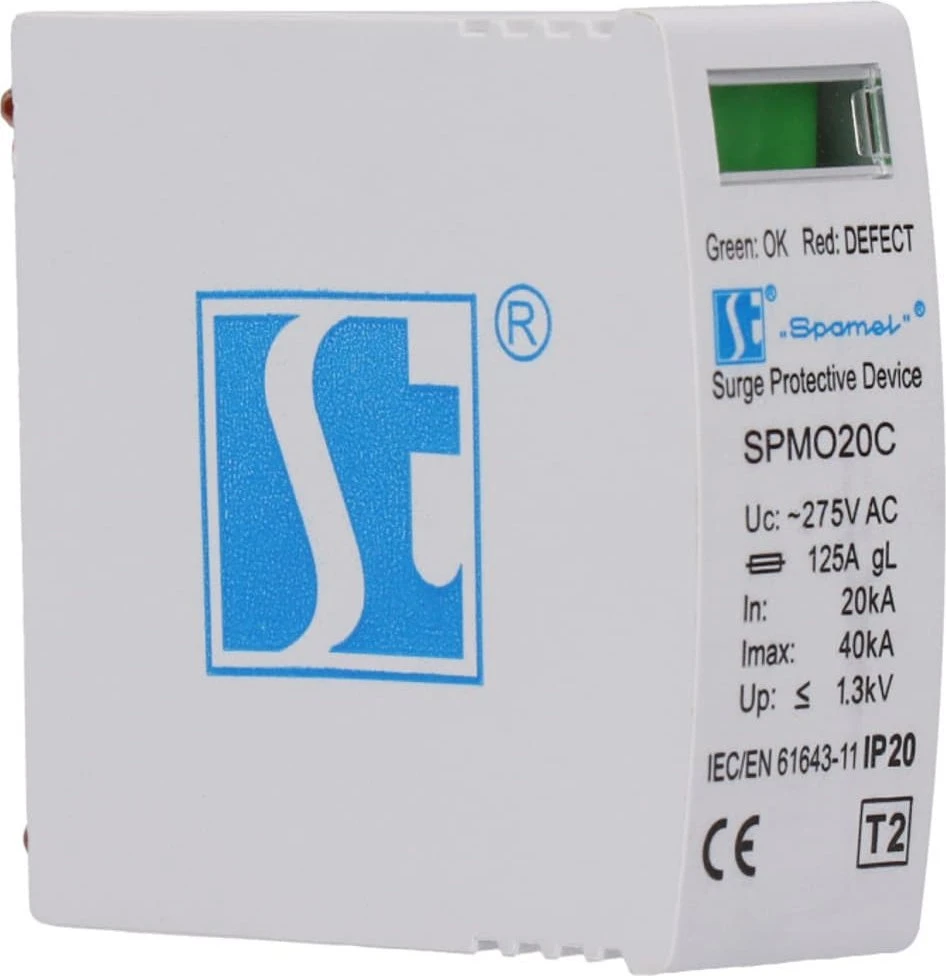 Spamel SPMO20C Varistoriaus viršįtampio ribotuvų modulis 2 tipo (C klasė) SPMO20C
