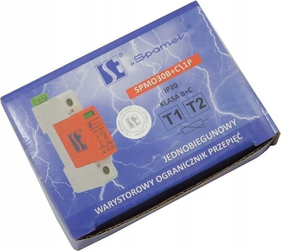„Spamel“ viršįtampių ribotuvas, 1+2 tipo (B+C klasės), vienpolis SPMO30B+C\1P