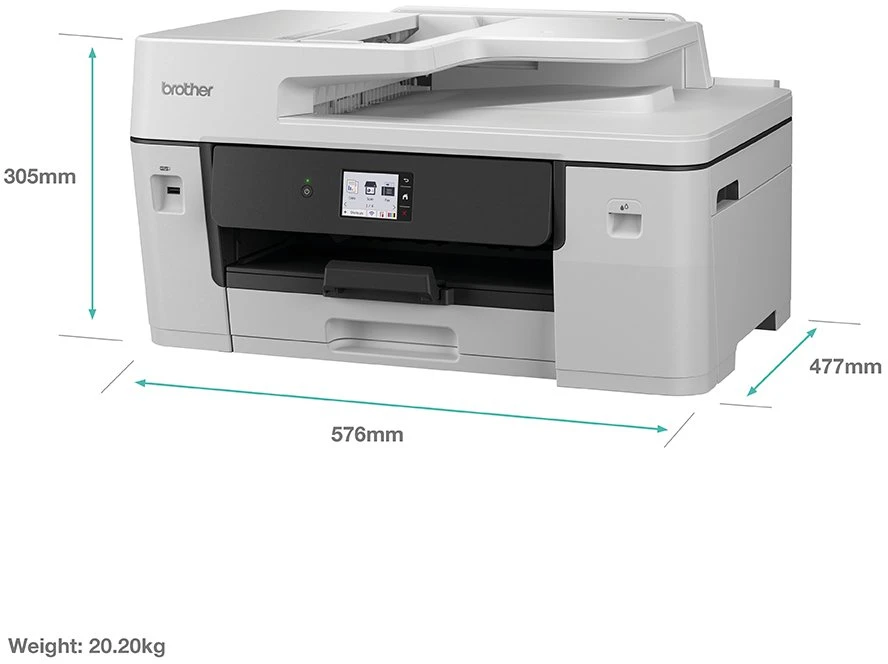 Spausdintuvas BROTHER MFC-J6760DW rašalinis 4 viename, A3, automatinis dokumentų tiektuvas, dvipusis, belaidis, 31 ppm
