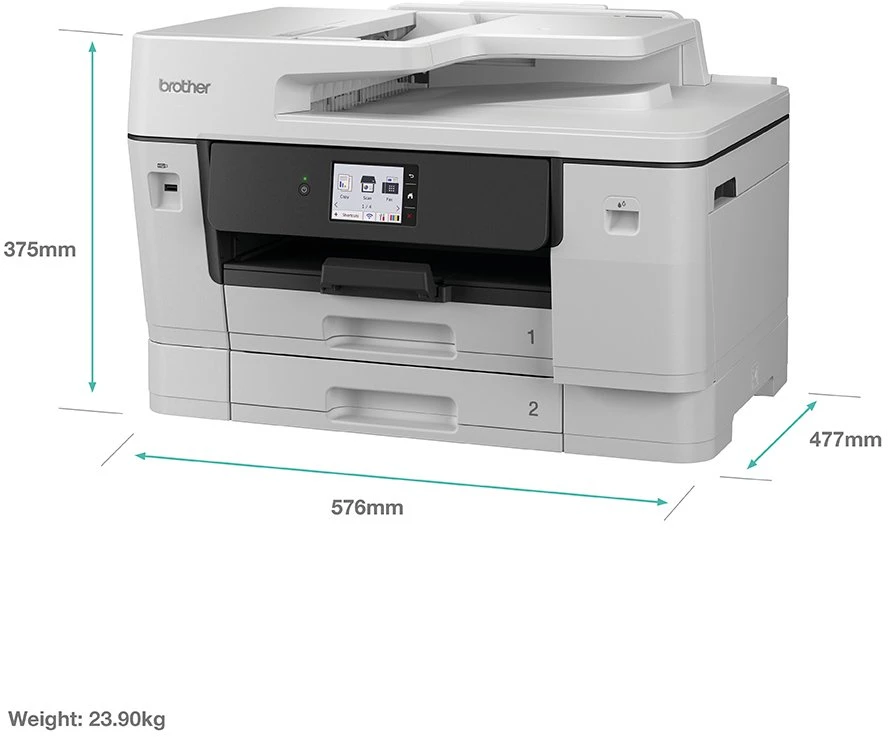 BROTHER MFC-J6960DW rašalinis spausdintuvas 4 viename, A3, automatinis dokumentų tiektuvas, dvipusis spausdinimas, belaidis internetas, 2 dėklai, 31 ipm