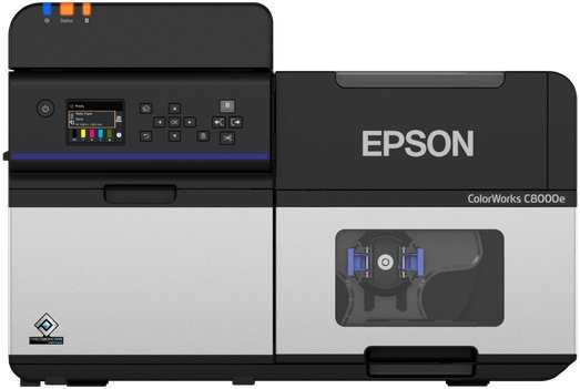 Etikečių spausdintuvas Epson Epson ColorWorks C8000e (MK), Inkjet, 600 x 1200 DPI, 300 mm/sec, Wired & Wireless, Juodas, Pilkas