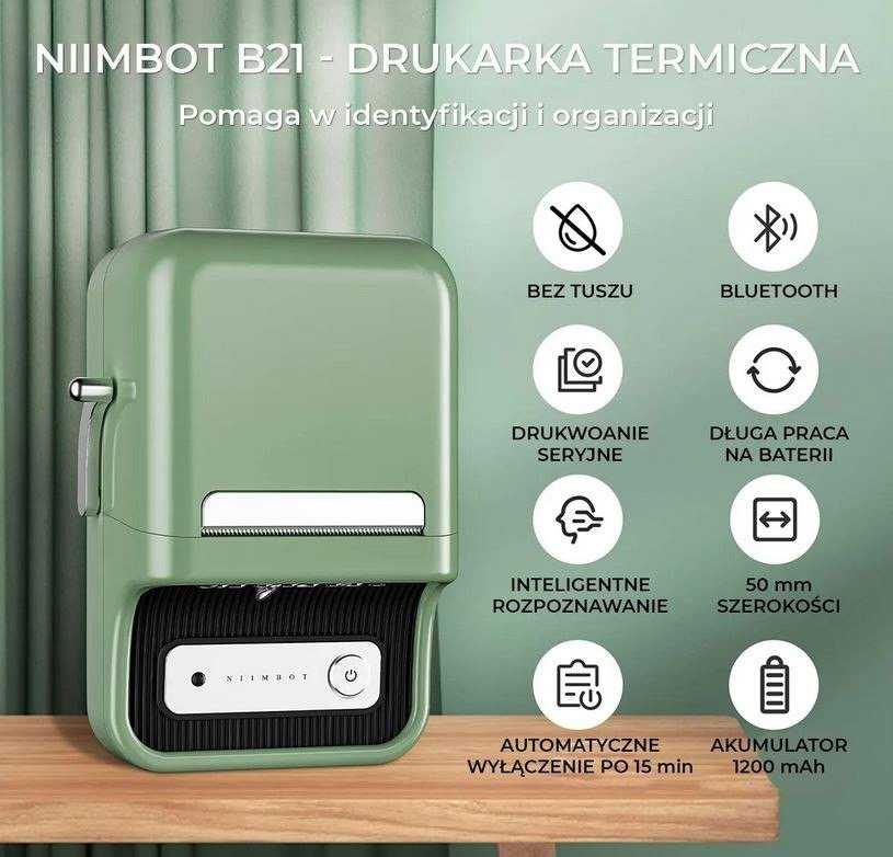 Niimbot B21S Label Spausdintuvas Žalias