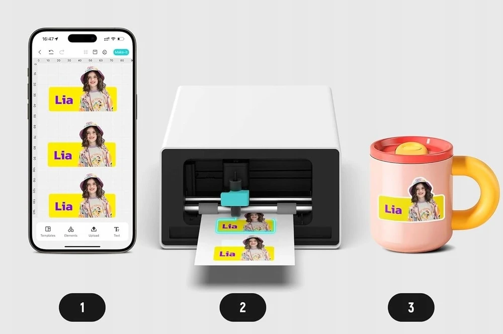 Liene Pix Cut 2-in-1 nešiojamas nuotraukų spausdintuvas