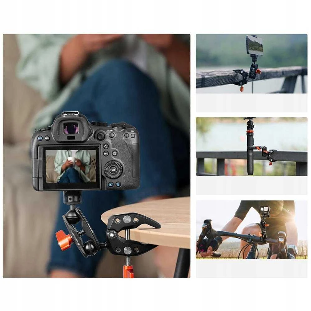 null Kameros Laikiklis - K&F Concept MS25 Magiška Ranka Su Dviem Spaustukais, 60mm Atidarymas, Aliuminis