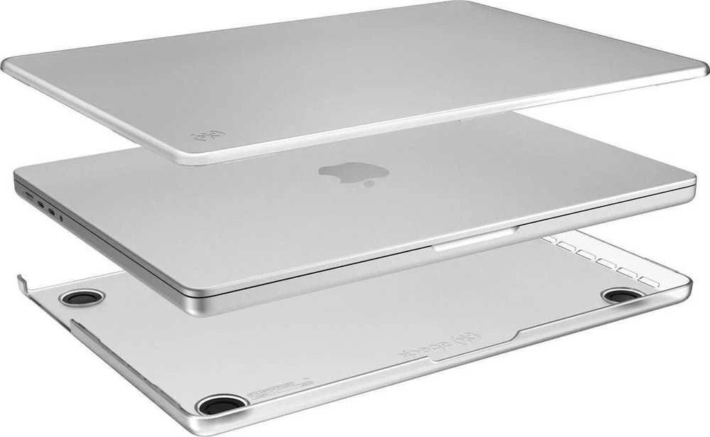 Speck „SmartShell“ dėklas „MacBook Pro 14“ (M5/M4/M3/M2/M1/2026–2021, skaidrus)