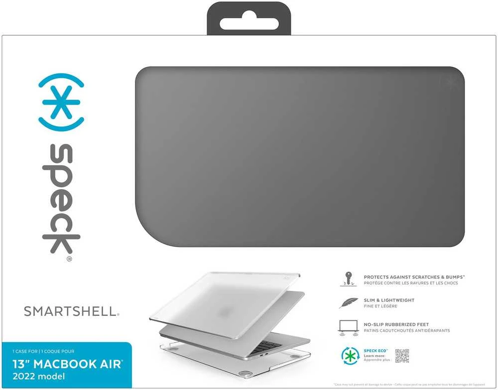 Speck „SmartShell“, skirtas „MacBook Air 13,6“ (M5/M4/M3/M2/2026–2022), obsidiano spalvos