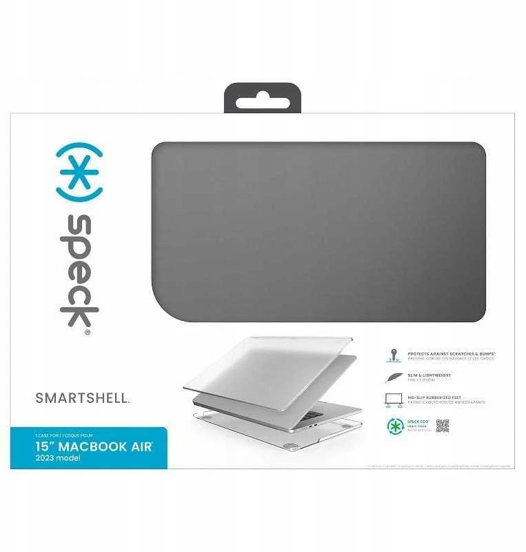 Speck „SmartShell“ dėklas „MacBook Air 15“ (M5/M4/M3/M2/2026–2023) obsidiano spalvos