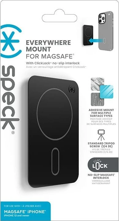 Speck Visur esantis laikiklis + „ClickLock“ – magnetinis „MagSafe“ laikiklis Juodas