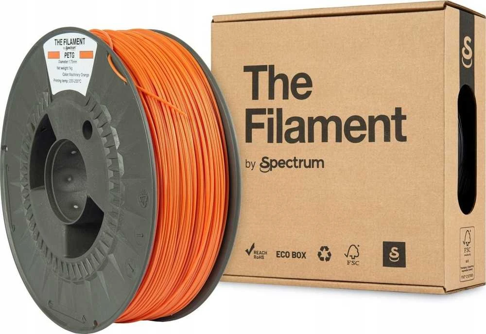 Spectrum PETG 1000g oranžinis siūlas su pakuote