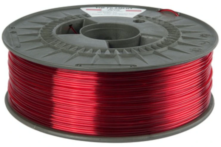 Spectrum PETG 3D siūlas, skaidriai raudonos spalvos ritė