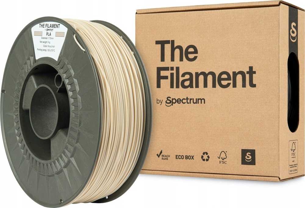 Spectrum The Filament filamentas PLA 1000g, medžio pelenai