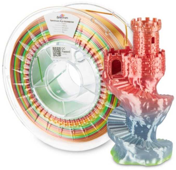 Spectrum 3D siūlas, PLA šilko vaivorykštė, 1,75 mm, 1000 g, 81016, sintezė