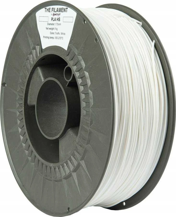 Spectrum The Filament 3D gijinė plėvelė, PLA HS, 1,75 mm, 1000 g, TF-24030, traffic balta