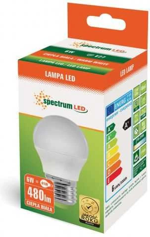Spectrum LED lemputė E27 P45 6W 520LM 3000K