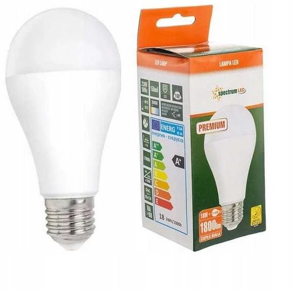 Spectrum LEMPUTĖ LED E27 A65 18W 3000K 1800LM PL