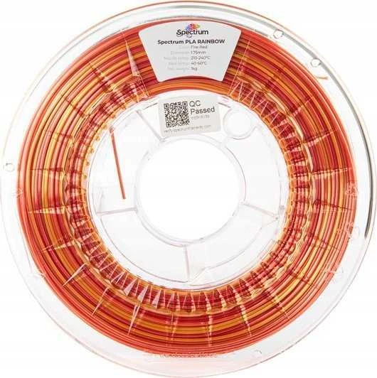 SPECTRUMAS Spausdinimo siūlas PLA SILK RAINBOW 1,75mm FIRE Raudonas 1kg