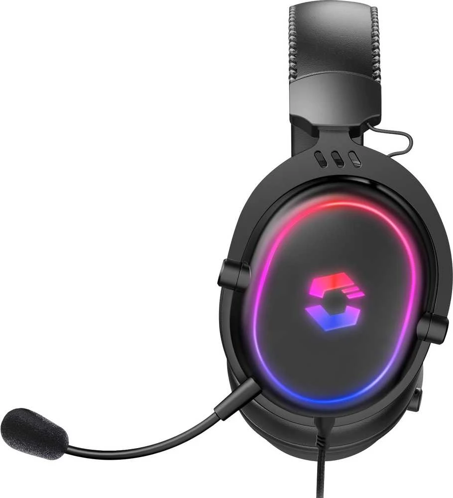 „Speedlink CONUX RGB“ stereo žaidimų ausinės, juodos, skirtos PC / PS5 / PS4 / XBOX Series X / S / Switch / OLED / Lite.