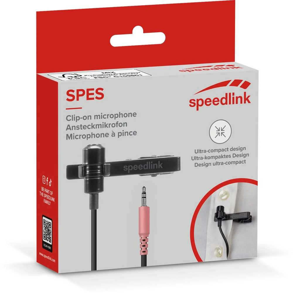 Speedlink SPES prisegamas mikrofonas, juodas