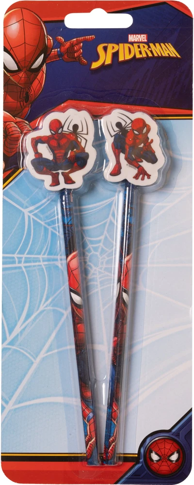 Spiderman SPIDERMAN, 2-pack pencils w/eraser toppers