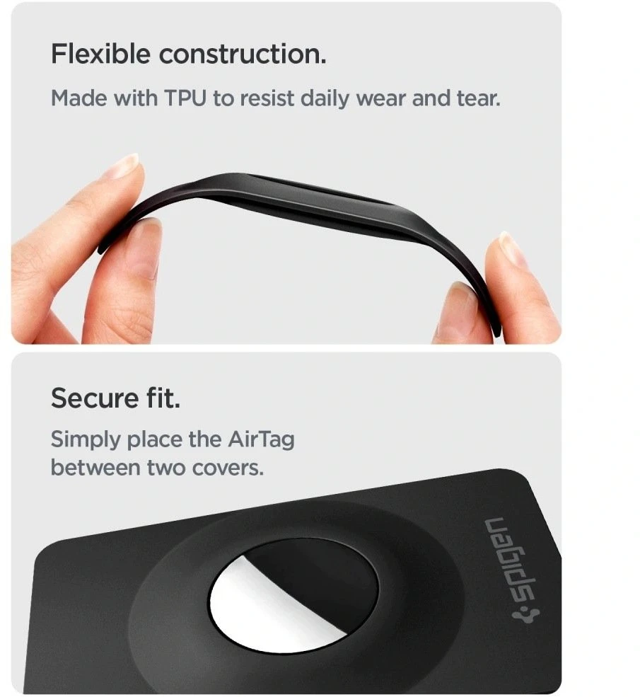 Dėklas SPIGEN AIRFIT 2 2-PACK AIRTAG 1 / 2 Juodas