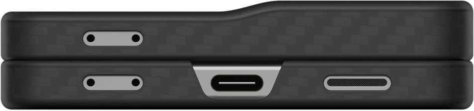 Juodas (Aramid) dėklas Samsung Galaxy Z Flip 7 telefonui „Spigen Airskin”