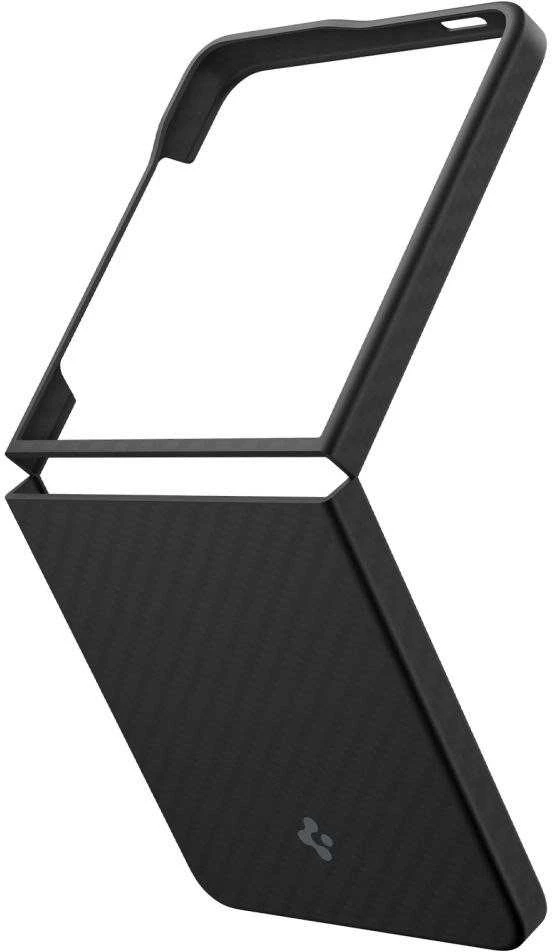 Juodas (Aramid) dėklas Samsung Galaxy Z Flip 7 telefonui „Spigen Airskin”