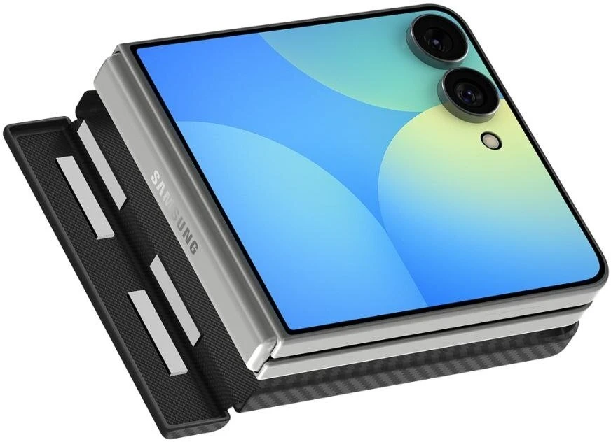 Dėklas Spigen Air Skin Aramid Mag MagSafe, skirtas Samsung Galaxy Z Flip8, juodos spalvos