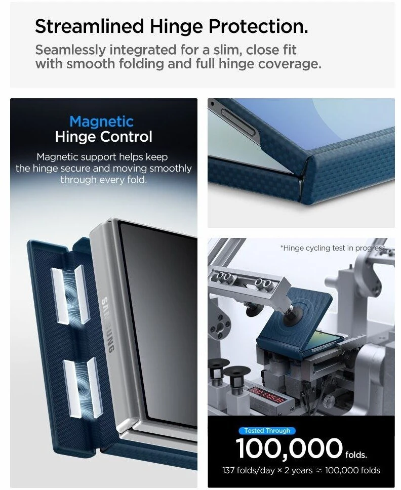 Dėklas Spigen AirSkin Aramid MagSafe Samsung Galaxy Z FLIP 8 NAVY